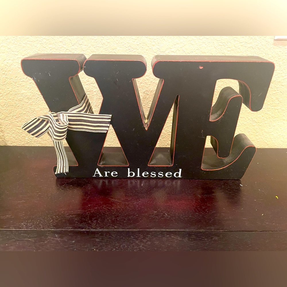 Black 'We Are Blessed' Decorative Sign